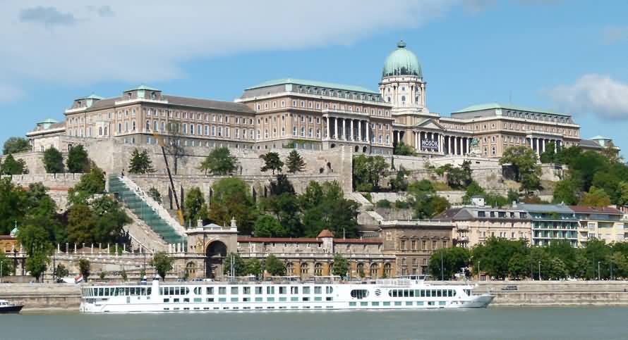 Buda Castle View Across The Danube River