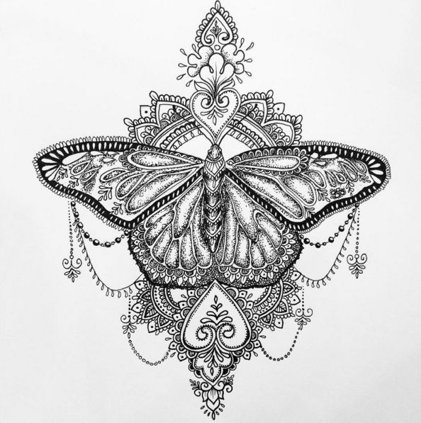 Butterfly Mandala Tattoo Design