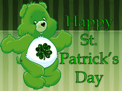Care Bears Wishing You Happy Saint Patrick’s Day Glitter Picture