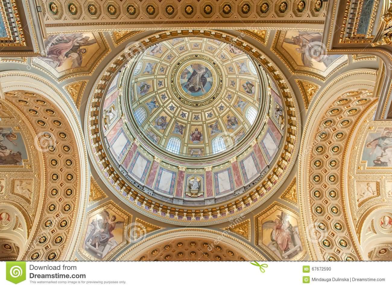 Ceiling Details Inside St. Stephen’s Basilica