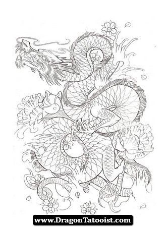 Classic Grey Ink Dragon Tattoo Design