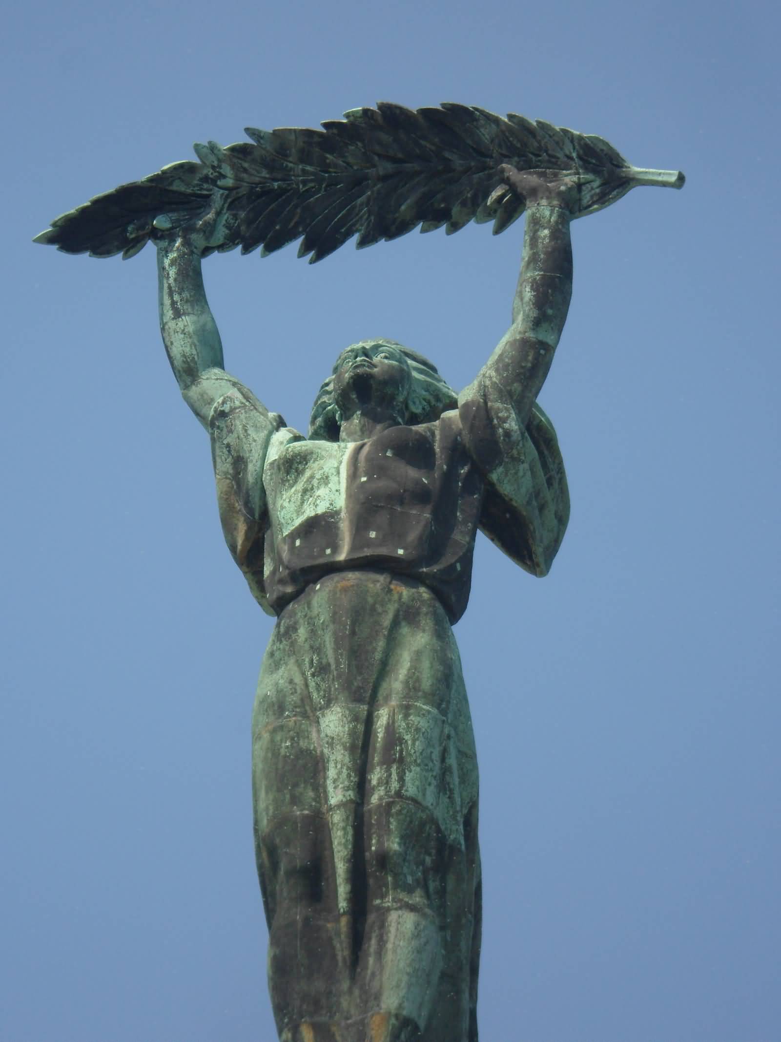 Closeup Of Lady Liberty Statue In Budapest