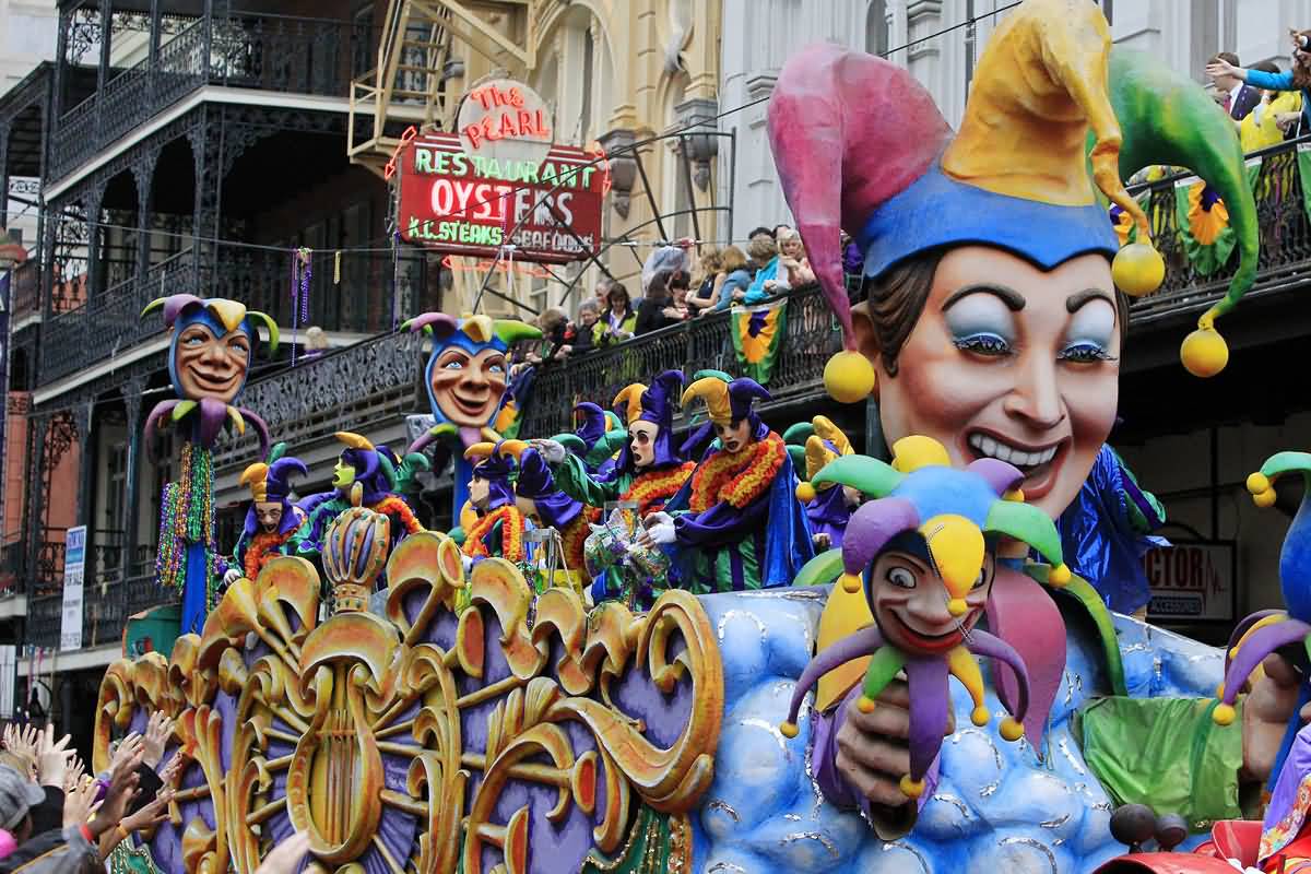 Clown Float At Mardi Gras Parade
