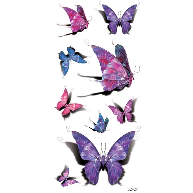 Colorful Butterfly Tattoos Designs