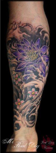 Colorful Flowers Tattoo On Right Forearm