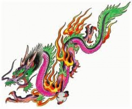 Colorful Traditional Dragon Tattoo Design By Ronnie38