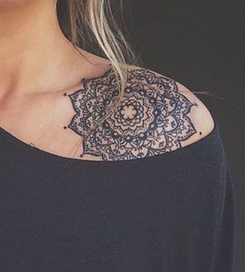 Cool Mandala Tattoo On Left Shoulder