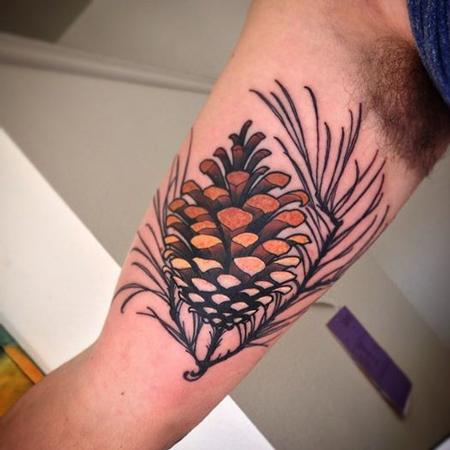Cool Pine Cone Tattoo On Right Bicep