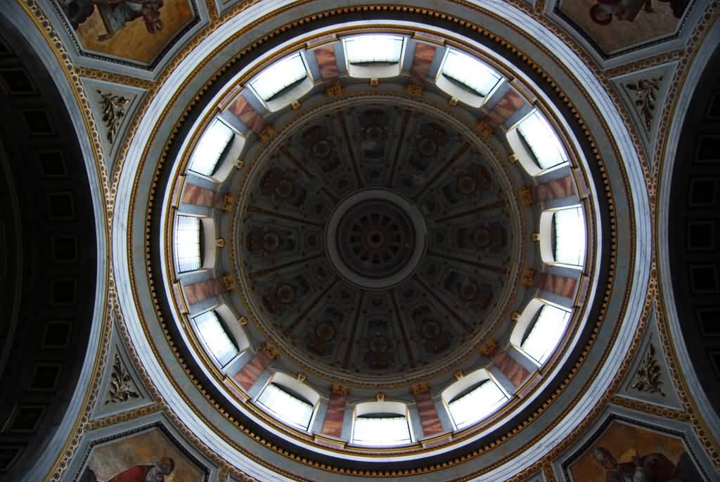 Cupola Of The Esztergom Basilica Interior View
