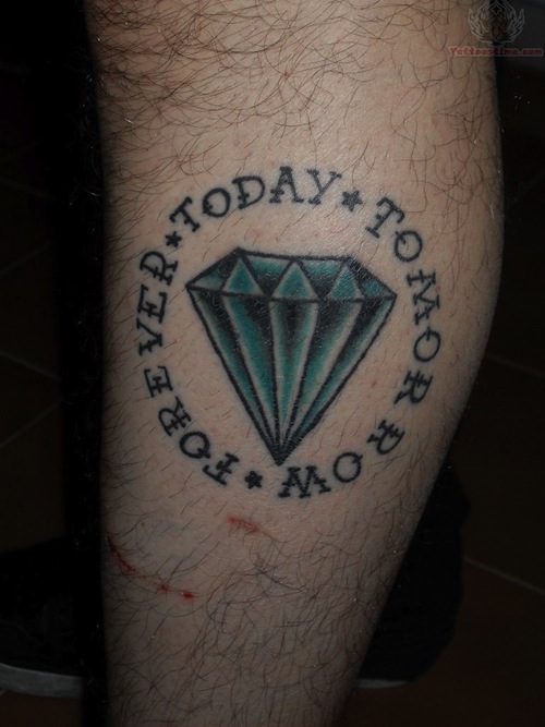 Diamond Tattoo On Side Leg