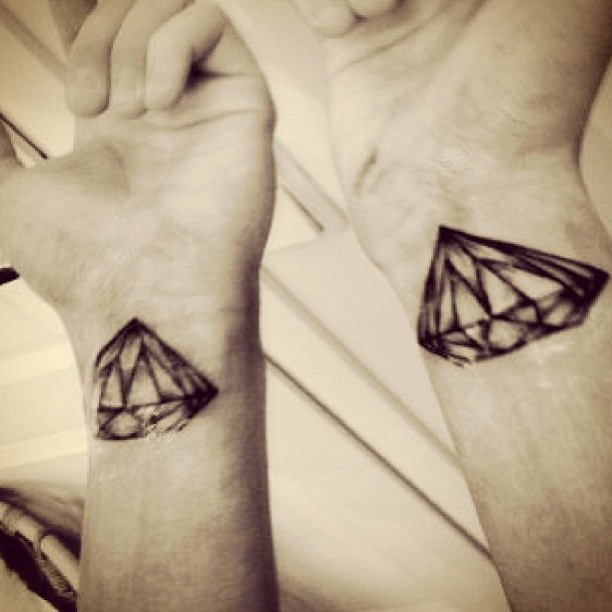 Diamond Tattoos On Both Wrists