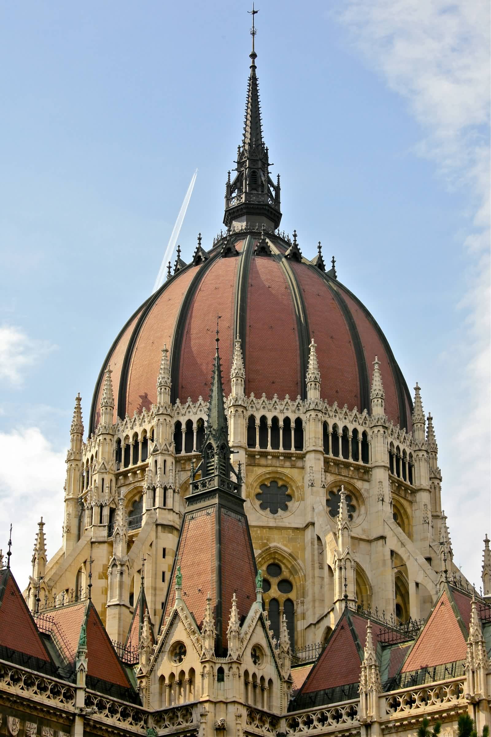Dome of The Hungarian Parliament Building Exterior View