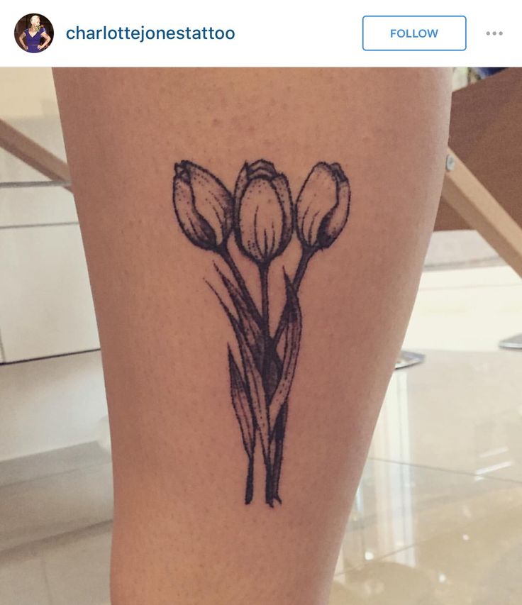 Dotwork Dutch Tulip Tattoo