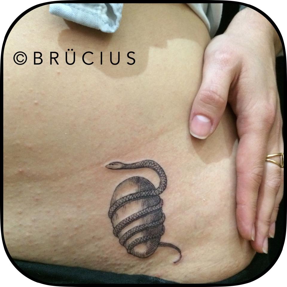 Dotwork Egg With Snake Tattoo Design By Brucius