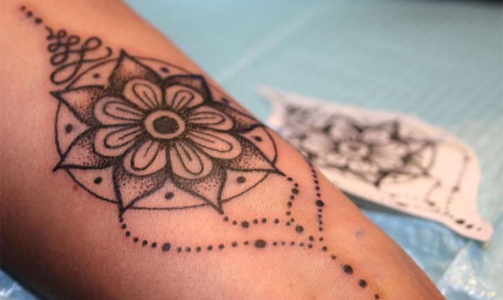 Dotwork Mandala Tattoo On Arm