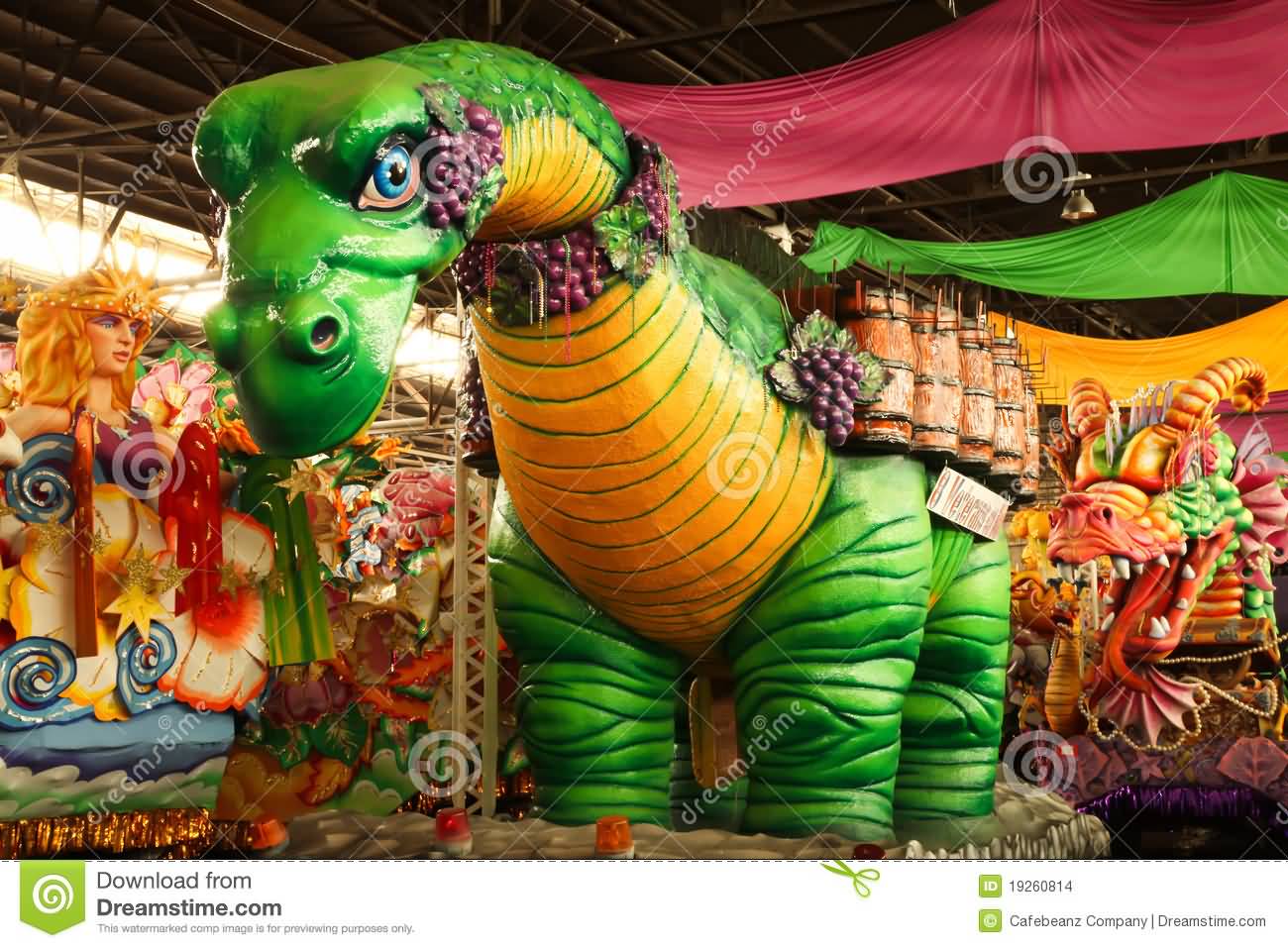 Dragon Float At The Mardi Gras Parade