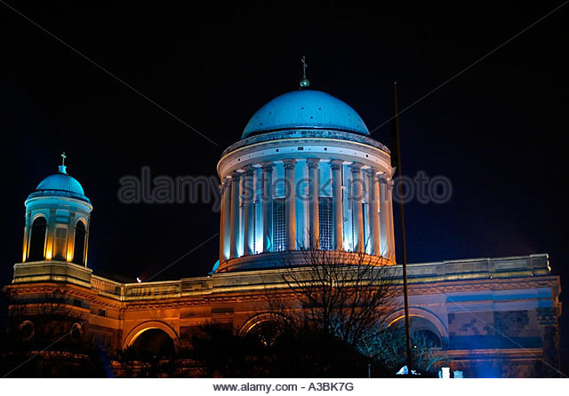 Esztergom Basilica Hungary By Night