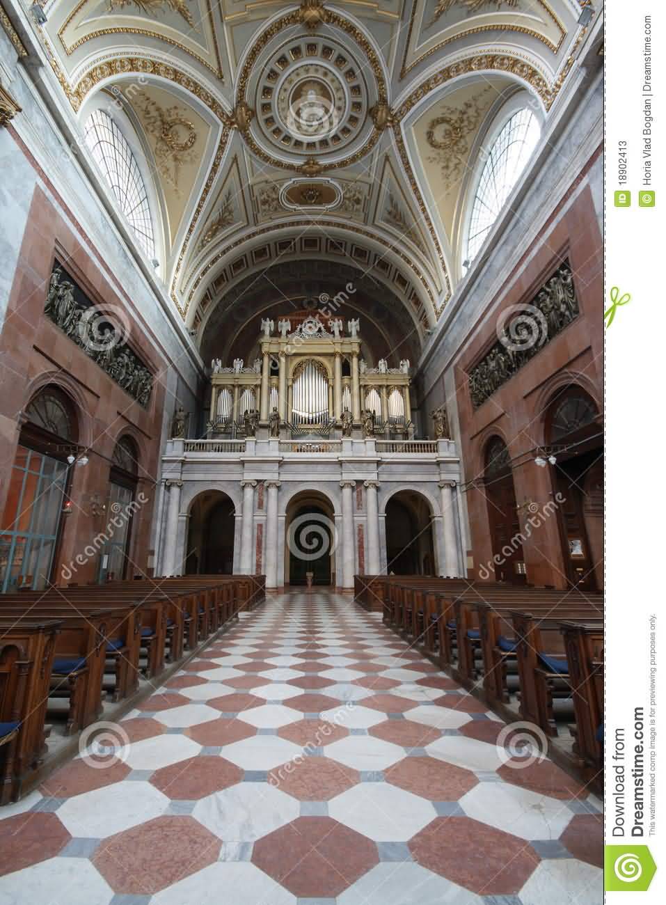 Esztergom Basilica Interior Nave, Chairs And Organ