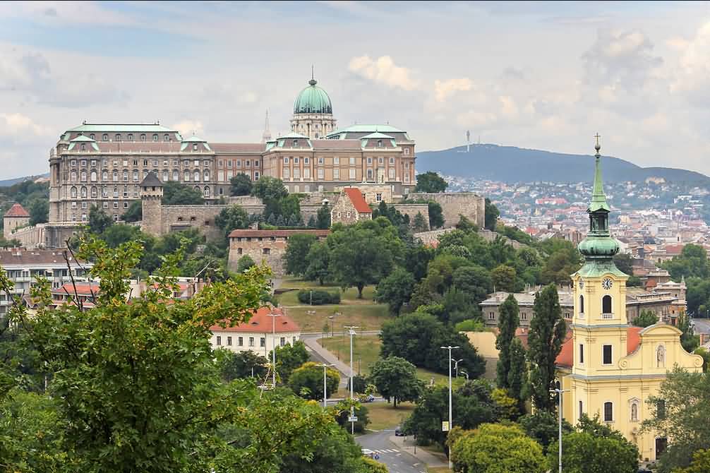 Far View Of The Buda Castle In Budapest