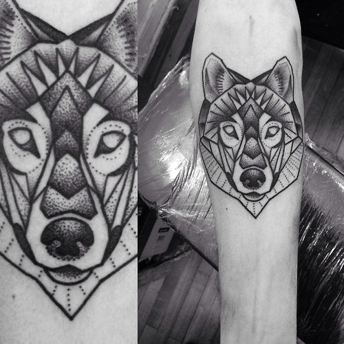 Forearm Mandala Wolf Tattoo