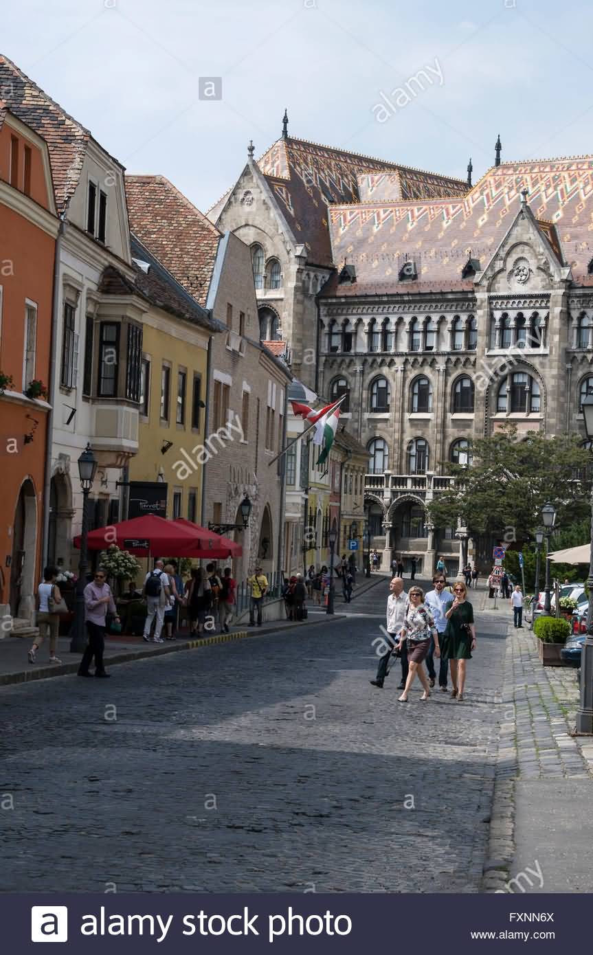 Fortune Street Leading To Vienna Gate On Buda Castle Hill In Budapest, Hungary