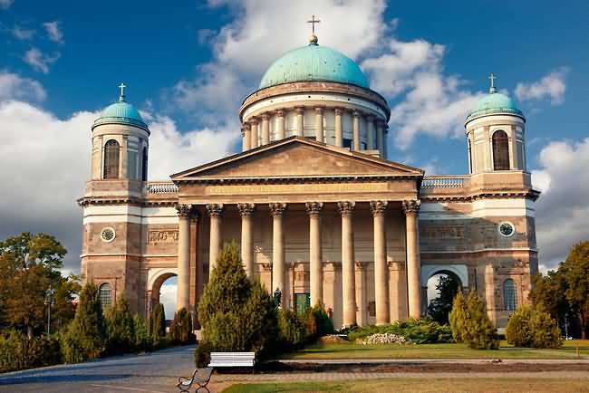 Front View Of The Esztergom Basilica In Hungary