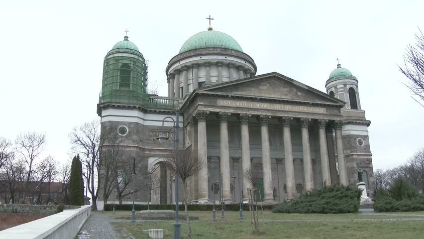 Front View Of The Esztergom Basilica In Hungary