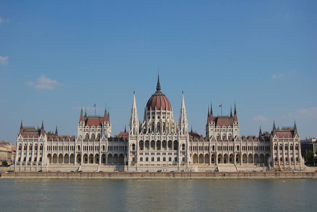 Front View Of The Hungarian Parliament Building