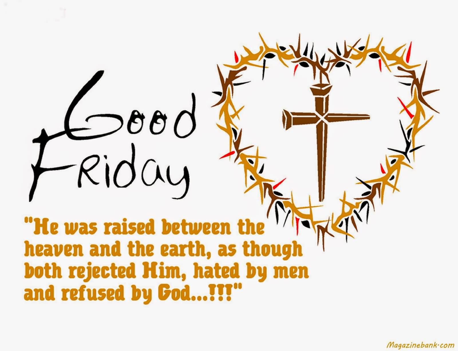 Good Friday Thorn Heart And Cross Greeting Card