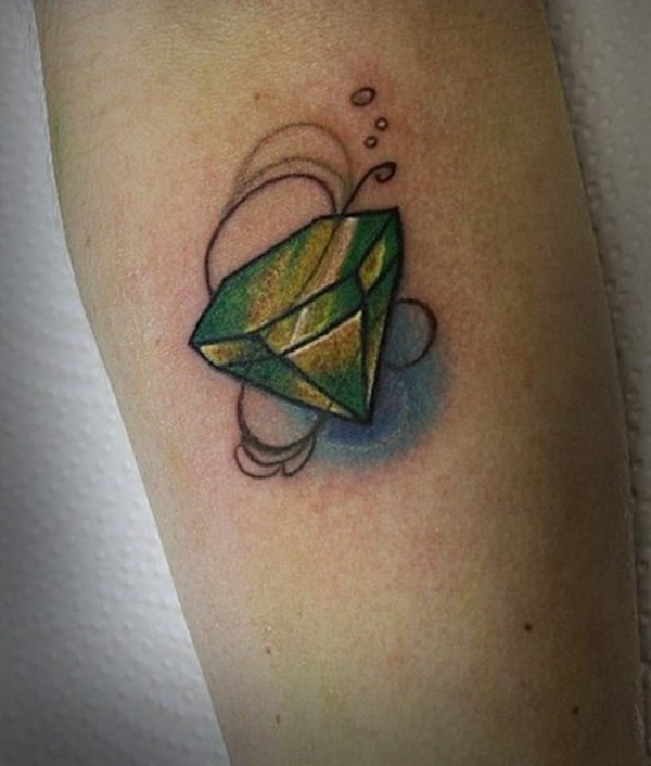Green Diamond Tattoo On Arm