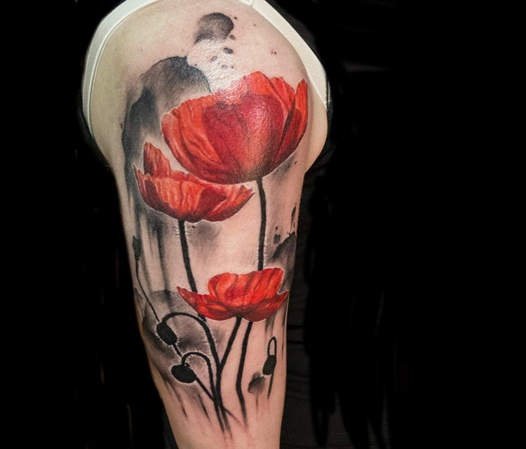 Half Sleeve Tulip Tattoo Ideas For Girls