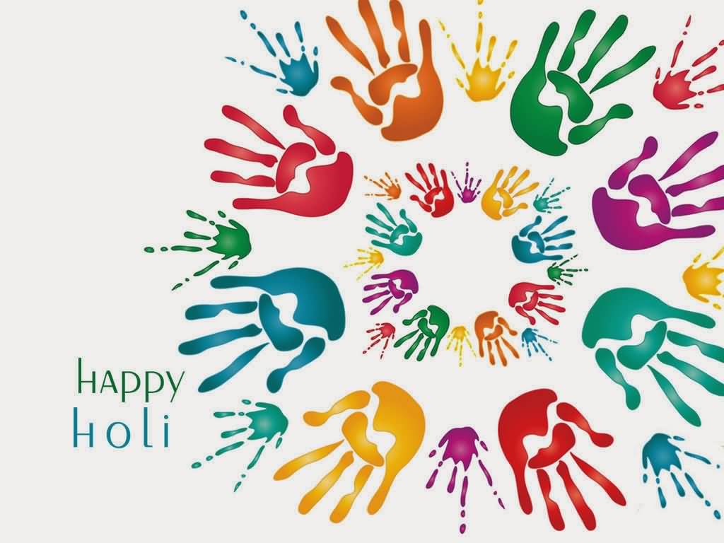 Happy Holi 2017 Colorful Hand Prints Picture