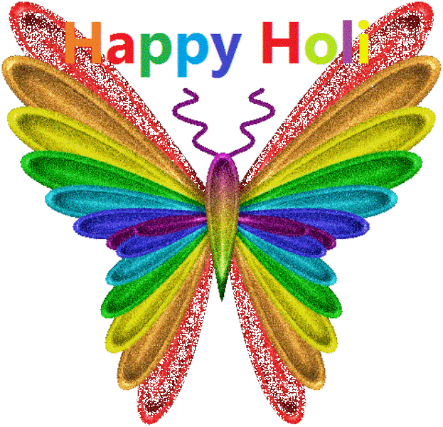 Happy Holi Colorful Butterfly Picture