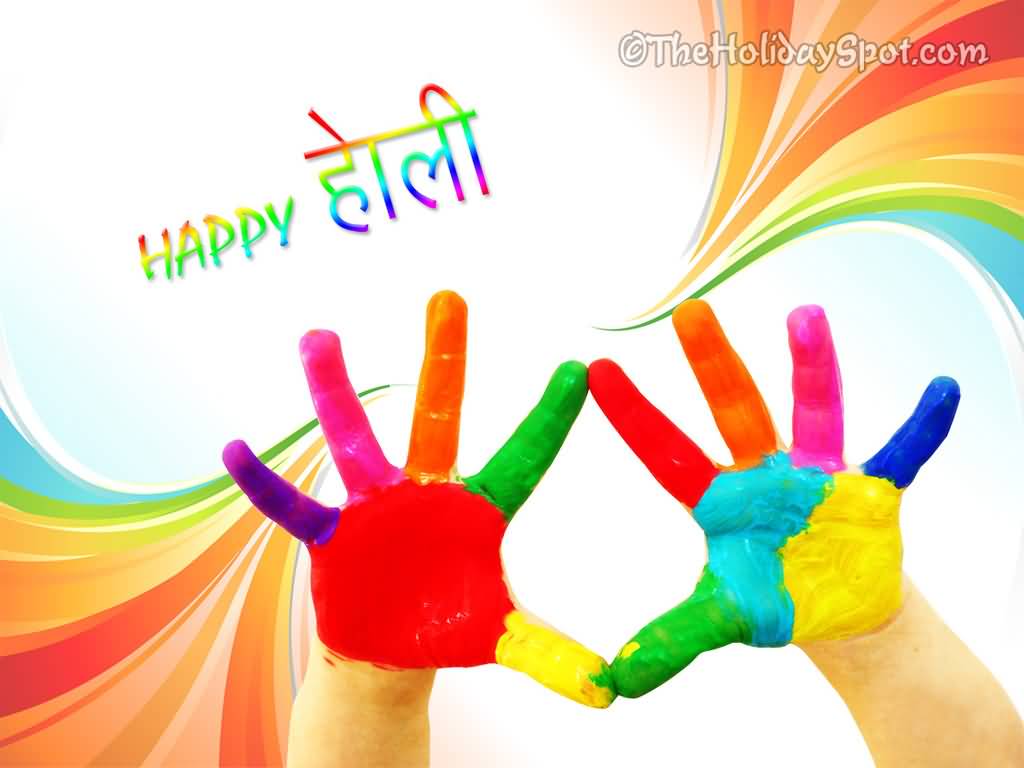 Happy Holi Colorful Hands Picture