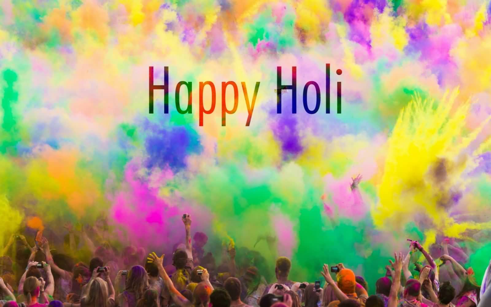 Happy Holi Colors In Air