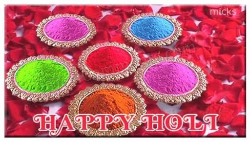 Happy Holi Colors In Plates Picture