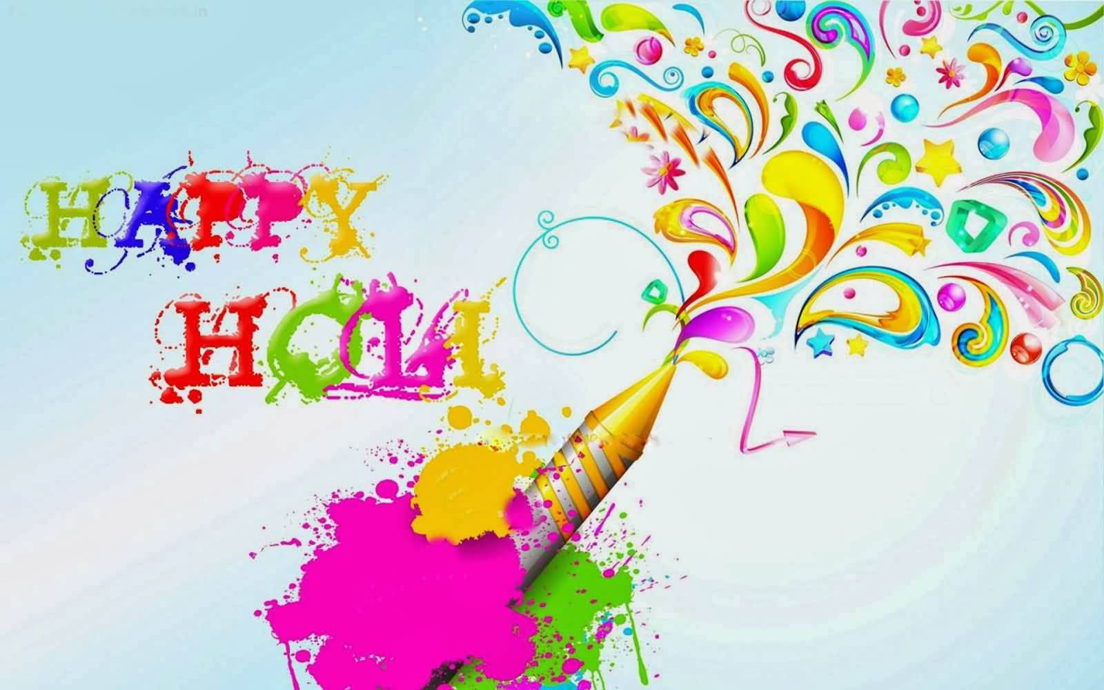 Happy Holi  Greetings 2017 Colorful Picture