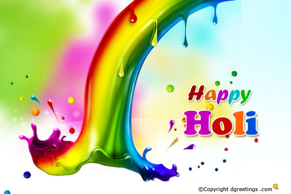 Happy Holi Rainbow Colors Card