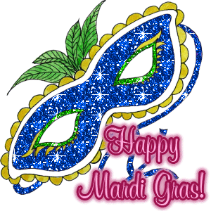 Happy Mardi Gras 2017 Glitter Mask