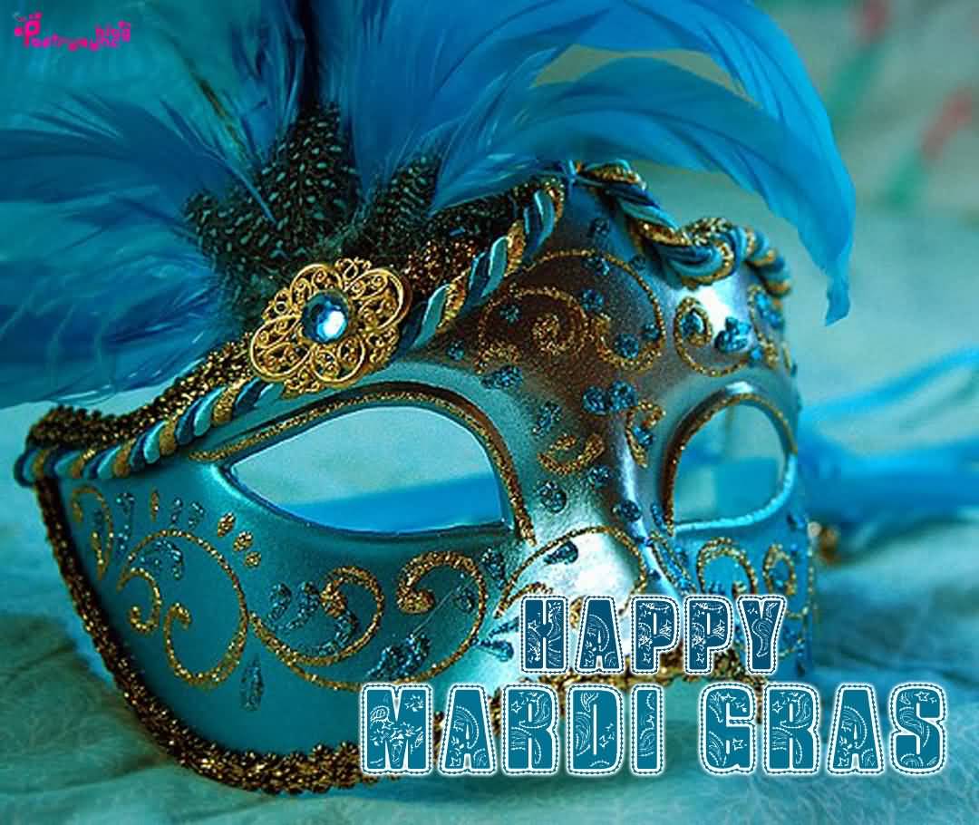 Happy Mardi Gras Blue Mask Picture