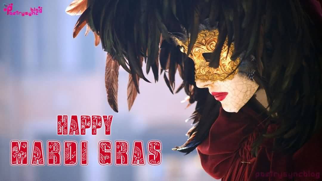 Happy Mardi Gras Girl Mask
