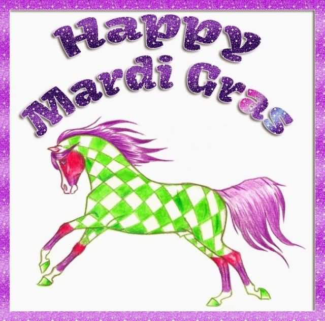 Happy Mardi Gras Horse Picture