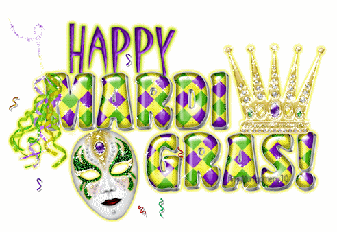 Happy Mardi Gras Mask And Crown Glitter Picture
