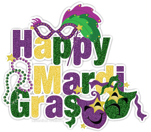 Happy Mardi Gras Masks Sparkle Glitter