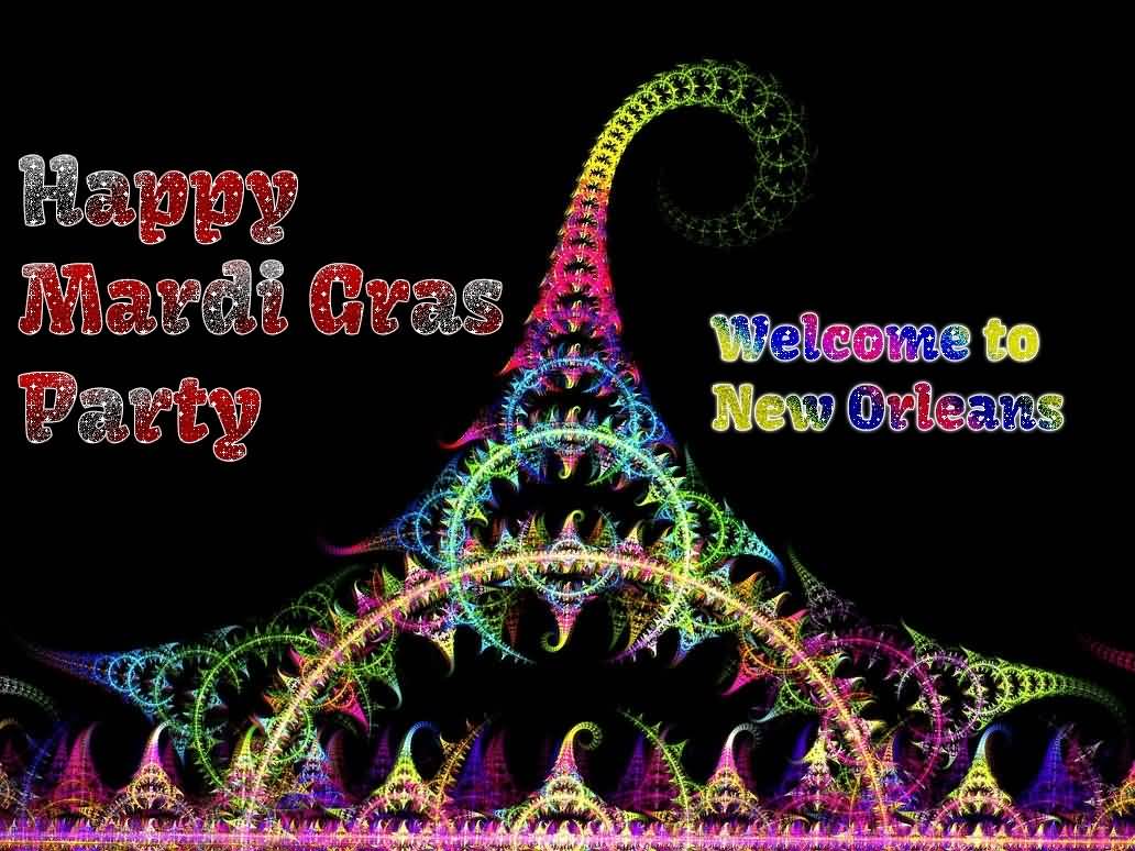 Happy Mardi Gras Party Welcome To New Orleans