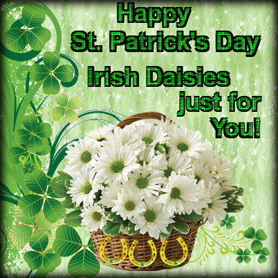 Happy Saint Patrick’s Day Irish Daisies Just For You Glitter