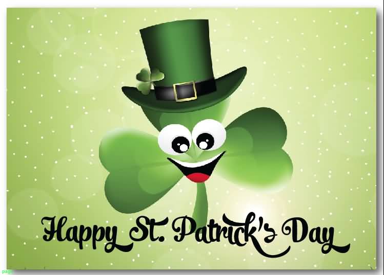 Happy Saint Patrick's Day Smiley Clover Leaf Picture
