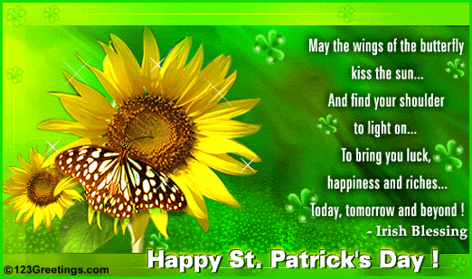 Happy Saint Patrick's Day Sunflower Glitter