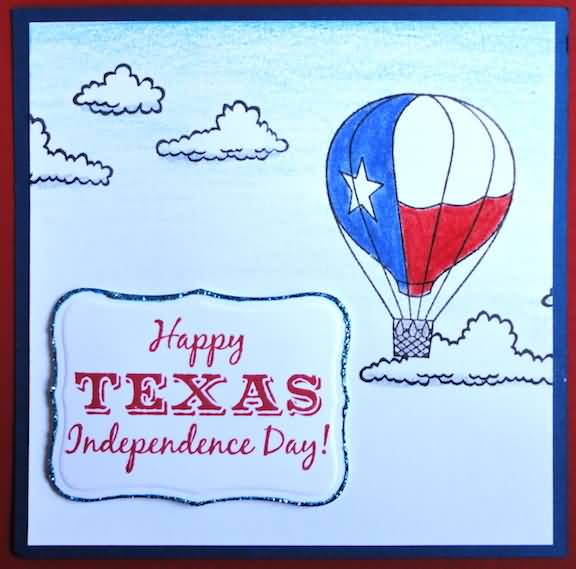 Happy Texas Independence Day Air Balloon Clipart