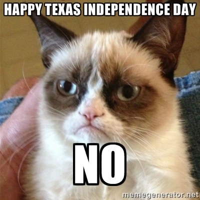 Happy Texas Independence Day Cat Meme